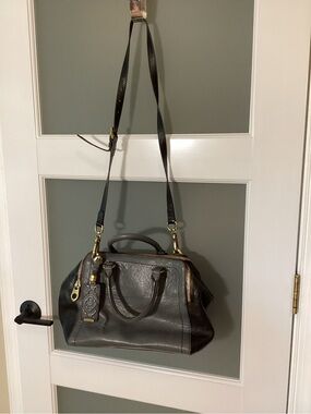 OrYany Leather Handbag - Anthropologie - Handles and Crossbody Strap - grey/blk